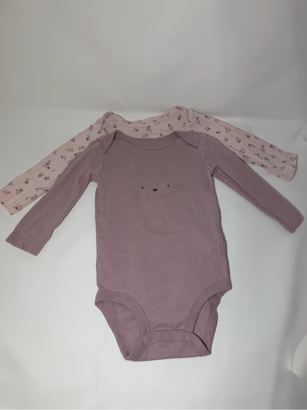 Carter's Mauve & Light Pink Floral Long-Sleeve Bodysuit